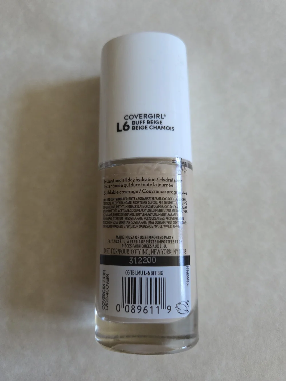 COVERGIRL TruBlend Oil-free Liquid Foundation, L-6 Buff Beige 1 fl oz NEW SEALED
